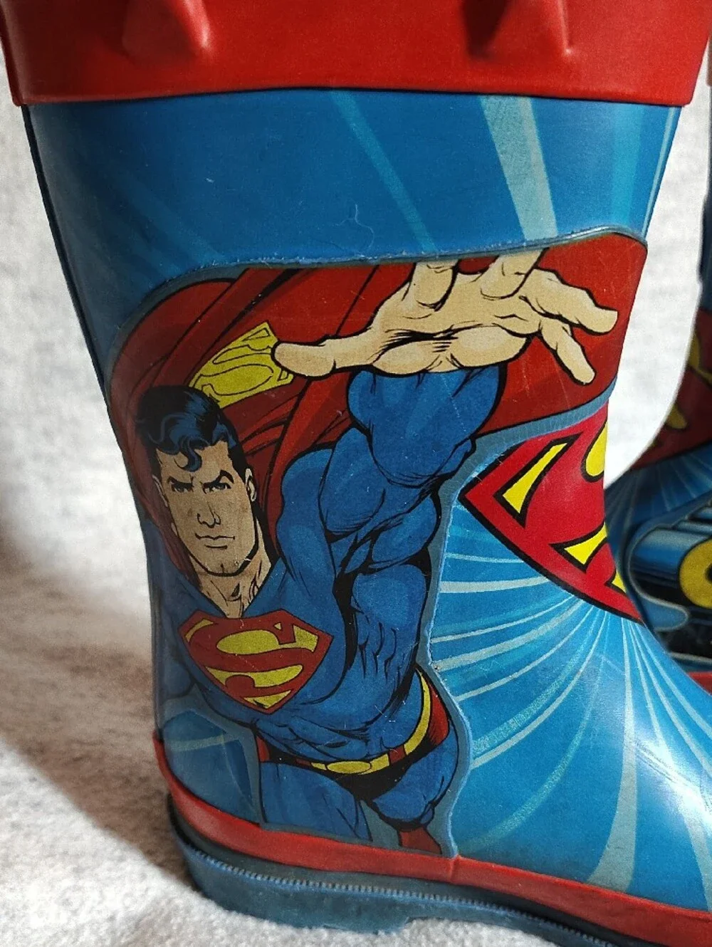 DC Comics Superman Blue and Red Kids Rain Boots